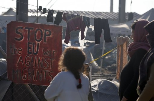 Im Flüchtlingscamp auf Chios ist es zu Auseinandersetzungen gekommen. Foto: AP