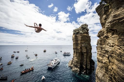 Bei der „Red Bull Cliff Diving World Series“ haben sich die besten Klippenspringer der Welt gemessen. Mehr Fotos gibt es in unserer Bildergalerie. Foto: Getty
