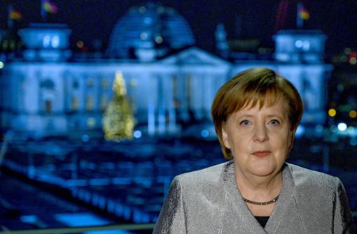 Auch die Bundeskanzlerin hegt gute Vorsätze: Angela Merkel bei der Neujahrsansprache Foto: AFP