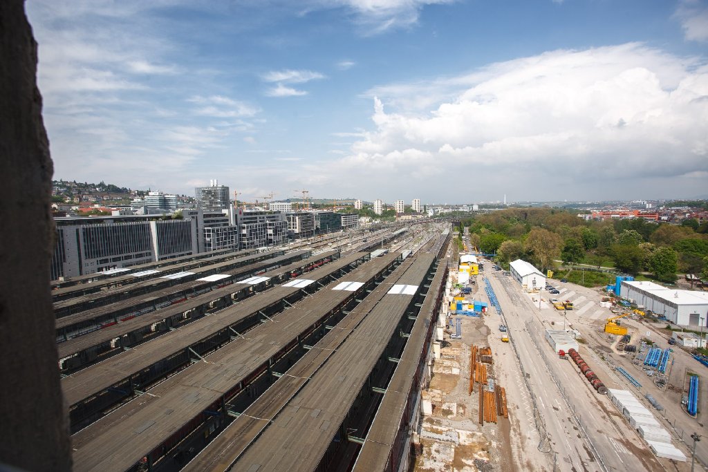 Die Baustelle am Stuttgarter Hauptbahnhof im Mai 2013.