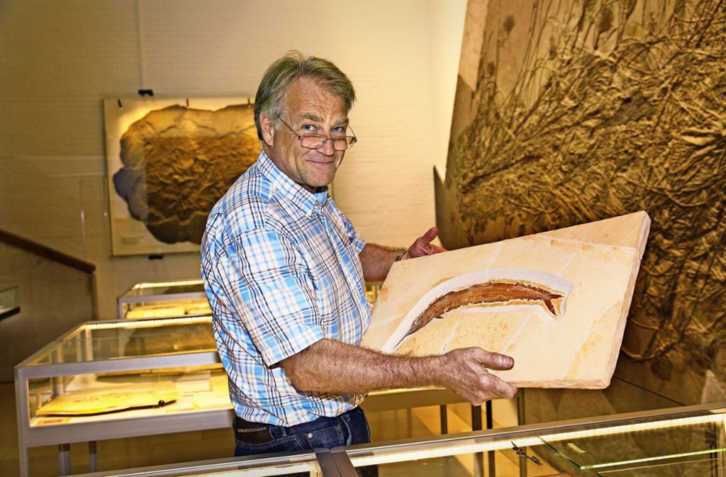 Der Museumschef Rolf Bernhard Hauff und der unaussprechliche Schnabelfisch.
