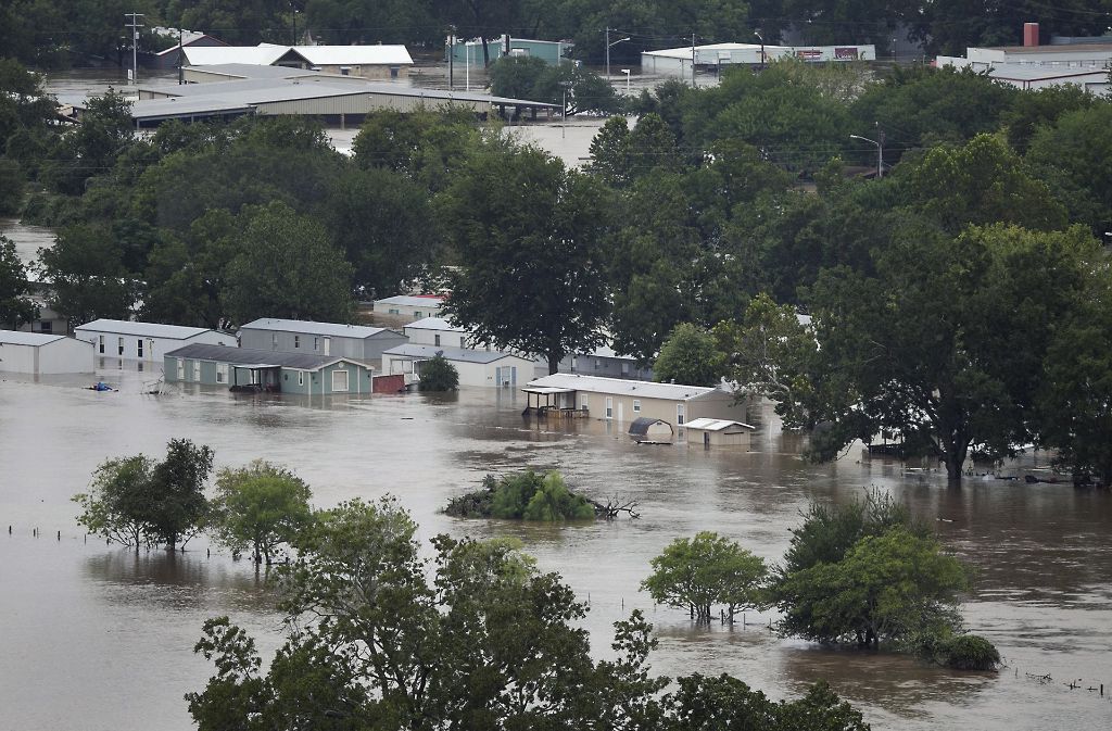 Große Bereiche von La Grange, Texas (USA) sind überflutet. Tropensturm «Harvey» hat im US-Staat Texas schwere Verwüstungen angerichtet und Überschwemmungen verursacht.