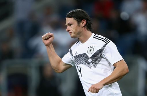 Nico Schulz gelang das 2:1 für Deutschland gegen Peru in Sinsheim. Foto: Bongarts