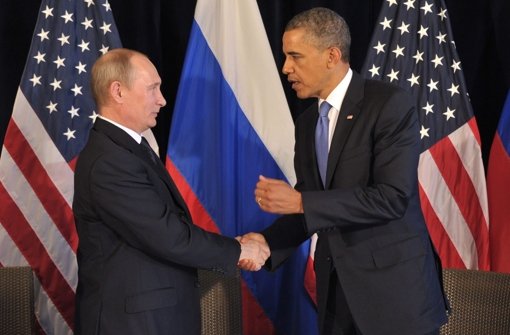 Wladimir Putin und Barack Obama sind über die Zukunft von Syriens Machthaber Assad weiter uneinig. Foto: RIA Novosti POOL/EPA FILE