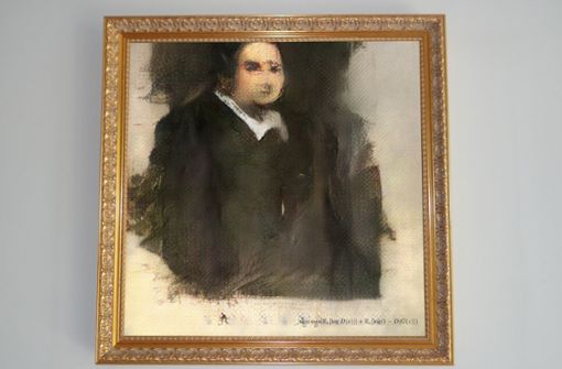 Beim näheren Hinsehen zeigt sich, dass die Gesichtszüge des Porträtierten verwischt sind und große Stellen an den Rändern des Gemäldes nicht ausgemalt wurden. Foto: Christies