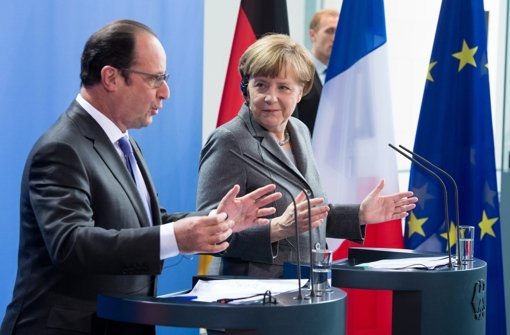 Bundeskanzlerin Angela Merkel und der französische Präsident François Hollande. Foto: dpa