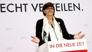 SPD-Chefin Esken: Sprachlos durch Heiserkeit. Foto: dpa/Wolfgang Kumm
