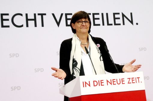 SPD-Chefin Esken: Sprachlos durch Heiserkeit. Foto: dpa/Wolfgang Kumm