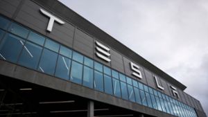 Die gepalnte Erweiterung der Tesla- Fabrik in Grünheide stößt auf Widerstand. Foto: Christophe Gateau/dpa