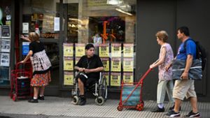 Menschen gehen in Buenos Aires einkaufen. Die jährliche Inflationsrate ist in Argentinien auf über 250 Prozent gestiegen. Foto: Martin Cossarini/dpa
