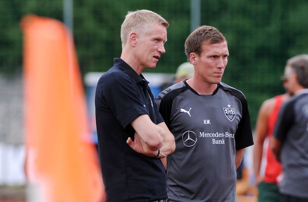 Jan Schindelmeiser (links) und Hannes Wolf basteln an der Zukunft des VfB. Foto: Eibner