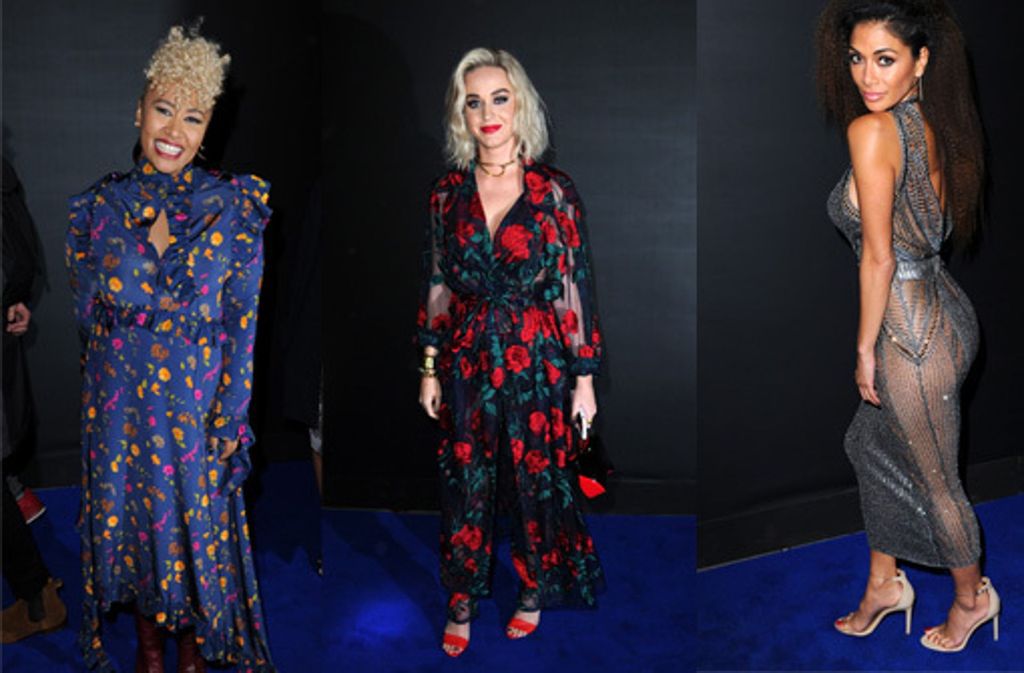 Die Sängerinnen Emeli Sandé, Katy Perry und Nicole Scherzinger (v.l.n.r.) bei der Party nach den Brit Awards in London.