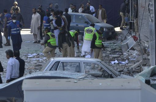 In einem Vorort Lahores mit teuren Geschäften und Cafés ging eine Bombe hoch. Foto: AFP