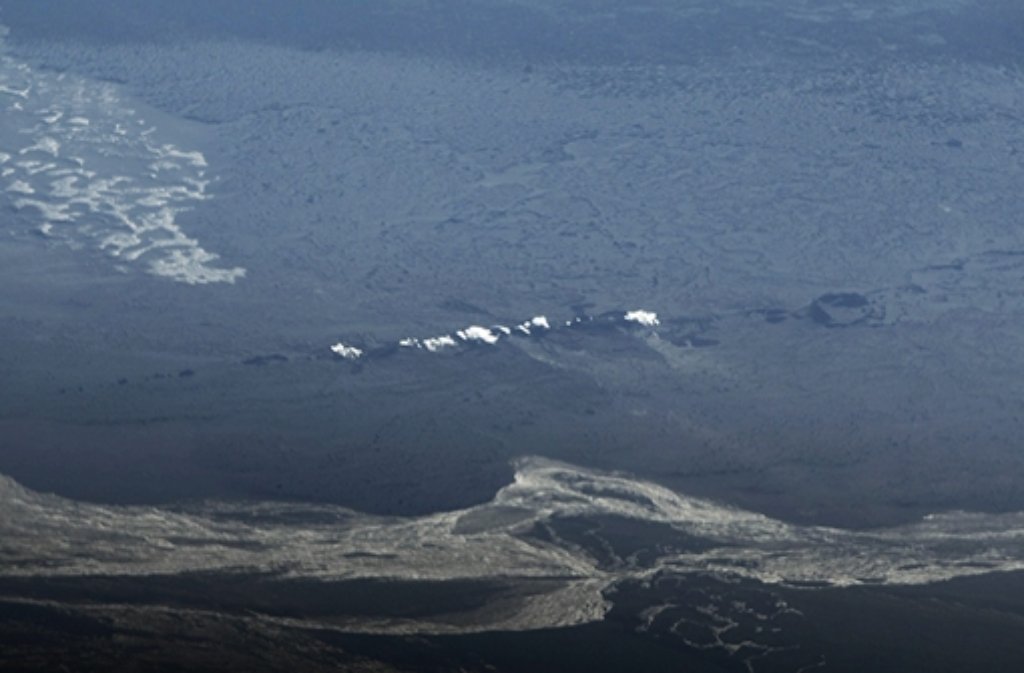 Luftaufnahmen vom ausgebrochenen Vulkan Bardarbunga.