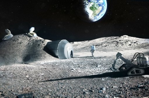 Die europäische Mondbasis, wie sie sich ein Grafiker vorstellt: Das Behausung in Form eines Iglus soll aus Materialien gefertigt werden, die auf dem Erdtrabanten zu finden sind. Foto: Esa