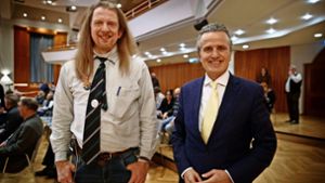 Volker Dyken (links) fordert den seit 2002 amtierenden Oberbürgermeister Frank Nopper heraus. Foto: Gottfried Stoppel