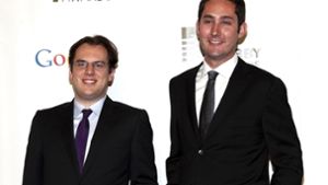 Die beiden Gründer der Fotoplattform Instagram, Kevin Systrom (l.) und Mike Krieger verlassen die Konzernmutter Faebook. Foto: Getty
