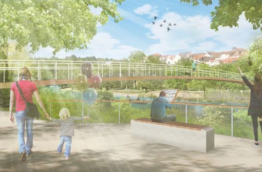 Eine zweite Brücke über den Neckar könnte zur Gartenschau entstehen. Foto: Planstatt/Senner