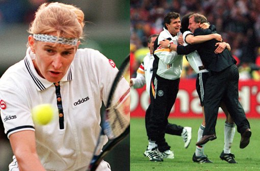 Steffi Graf gewinnt Wimmbledon und Deutschland wird Fußball-Europameister 1996. Foto: dpa