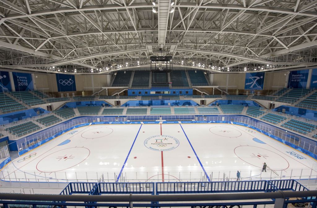Auf diesem Feld spielen die Eishockey-Profis bei den Olympischen Winterspielen. Foto: dpa