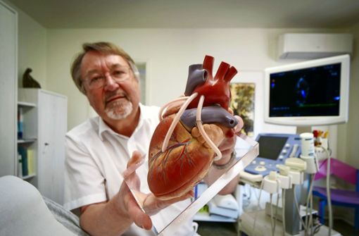 In der Kardiologie geht es nicht um die Behandlung mit Katheter. „Das Herz braucht Liebe“, sagt der Leonberger Facharzt Werner Metz, hier mit einem Modell. Foto: Simon Granville