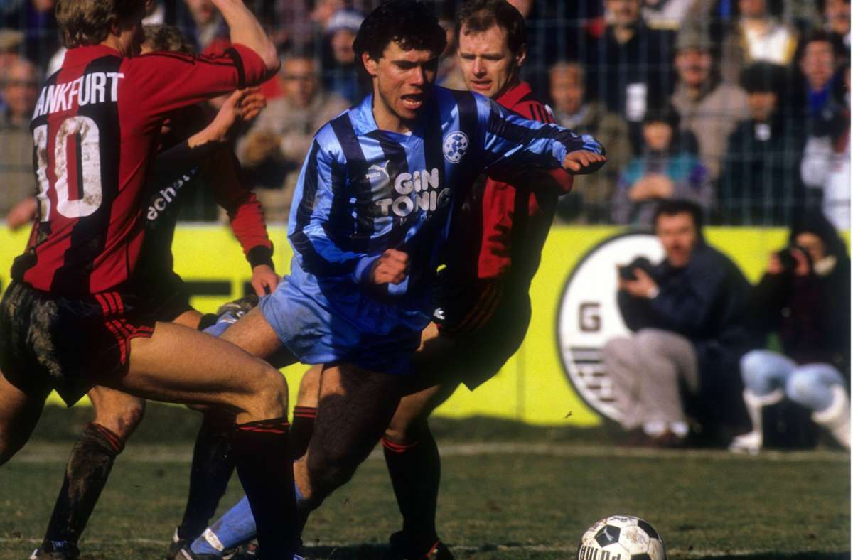 Ralf Vollmer und die Stuttgarter Kickers setzten sich im DFB-Pokal-Viertelfinaslspiel 1987 gegen Eintracht Frankfurt durch – 35 Jahre später gibt es ein Wiedersehen im Cup-Wettbewerb.