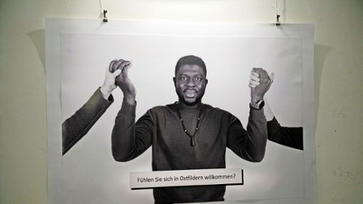 Ebrima Badjie aus Gambia haben die Fotografen für die Schau porträtiert. Foto: Horst Rudel