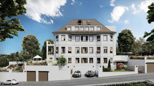 So könnte die Luxus-Mehrfamilienvilla  am Stuttgarter Killesberg aussehen. Wie der heruntergewohnt Bau bisher aussah und weitere Wohnprojekte in der Bildergalerie. Foto: Rendering/IVT AG