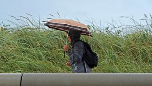 Mit Schirm und Regenjacke immer passend gekleidet für einen typisch deutschen Sommertag. Foto: dpa