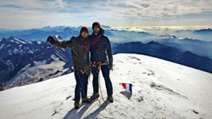 Die Brüder Denis und Sven Langjahr haben beim Aufstieg zum 4810 Meter hohen Berg Mont Blanc ihre Grenzen kennengelernt. Foto: Sven Langjahr