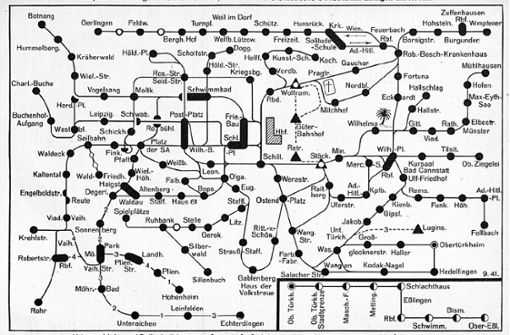 So sah der SSB-Netzplan 1942 aus. Foto: SSB / Digitalisat WLB