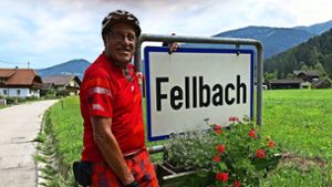 Ulrich Lenk, FW/FD-Fraktionsvorsitzender im Fellbacher Gemeinderat, bleibt quasi zu Hause: Am Drautal-Radweg in Kärnten hat er den kleinen Weiler Fellbach entdeckt.Foto: privat Foto:  