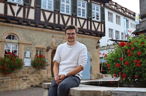 Leon Kolb ist mit 22 Jahren der jüngste Stadtrat am Waldenbucher Ratstisch. Er ist 2019 als Nachrücker auf den CDU-Stadtrat Dietrich Ruckh gefolgt. Foto: Claudia Barner
