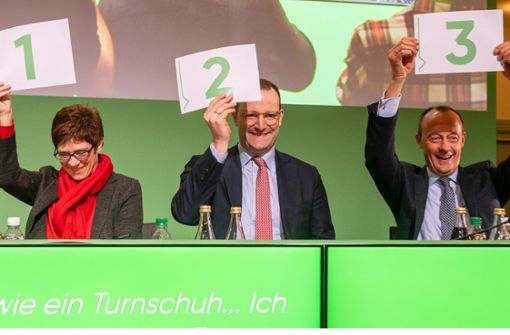 Wer wird die bisherige CDU-Parteivorsitzende Angela Merkel beerben: Annegret Kramp-Karrenbauer, Jens Spahn (Mitte) oder Friedrich Merz? Foto: Getty Images