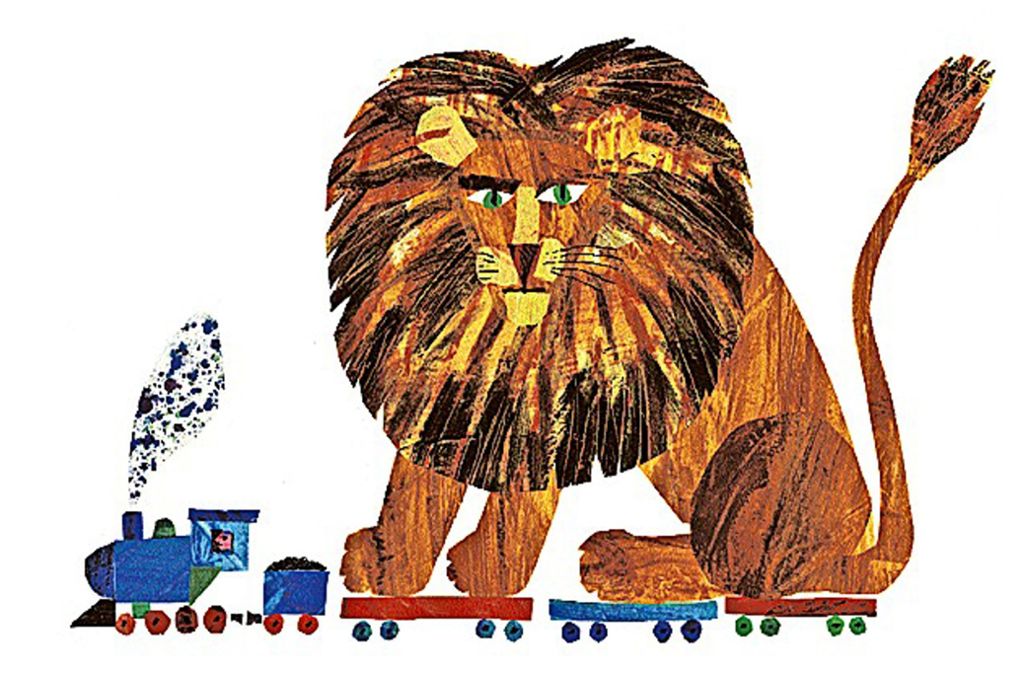 So sah die Illustration auf Eric Carles erstem eigenen Buch „1, 2, 3 ein Zug zum Zoo“ aus, das 1968 in New York herauskam.