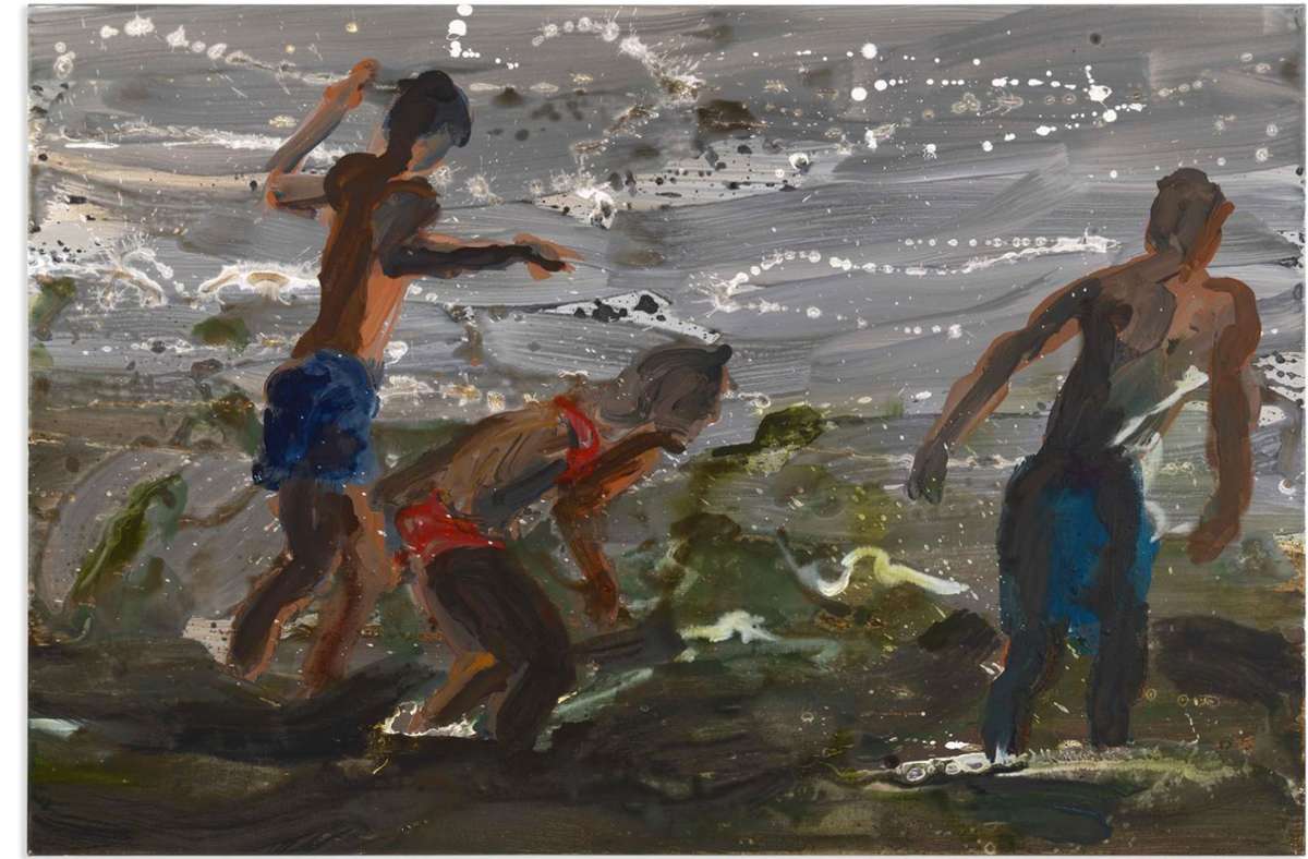 Rainer Fettings „Drei Figuren am Meer“ ist in der Galerie Thomas Fuchs zu sehen