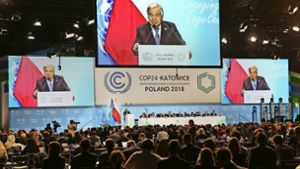 UN-Generalsekretär Antonio Guterres kämpft in Kattowitz ehrgeizig um Fortschritte im Klimaschutz. Foto: AP