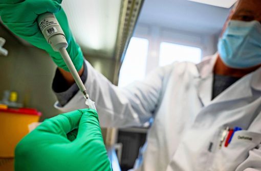 Ein Forscher zeigt, wie ein PCR-Test für die Analyse auf Mutationen des Coronavirus vorbereitet wird. Foto: dpa/Sebastian Gollnow