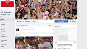 Der Facebook-Auftritt des VfB Stuttgart. Foto: Screenshot Facebook