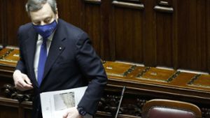 Mario Draghi hat das Vertrauen der Abgeordnetenkammer. Foto: dpa/Guglielmo Mangiapane