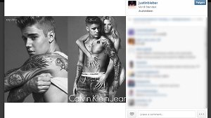 Justin Bieber zeigt seine Tattoos - für die Unterwäschelinie von Calvin Klein. Foto: instagram.com/justinbieber