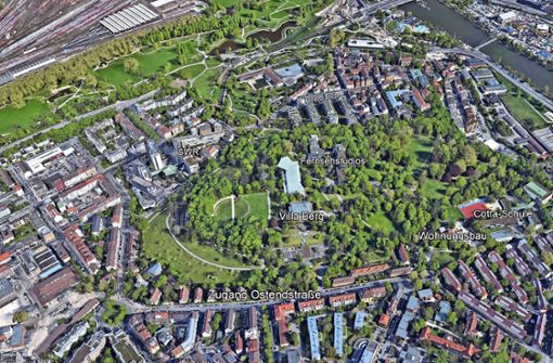 Dem Park und der Villa Berg stehen in den kommenden Jahren große Veränderungen bevor. Foto: Google Earth