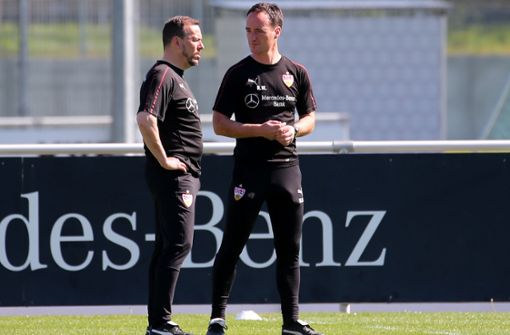 Der neue VfB-Cheftrainer Nico Willig (re.) mit seinem Assistenten Paco Vaz Foto: Baumann