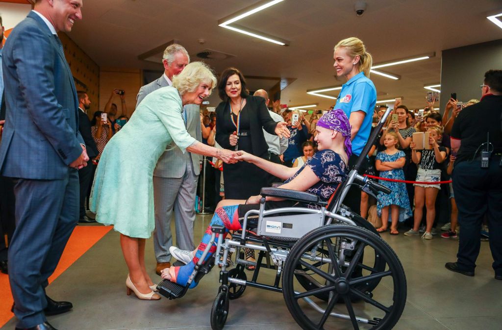Prinz Charles und Ehefrau Camilla bei ihrem Besuch im „Lady Cilento“-Kinderkrankenhaus.