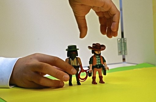 Playmobilmännchen  sind die Protagonisten in den Trickfilmen. Foto: Alexandra Kratz
