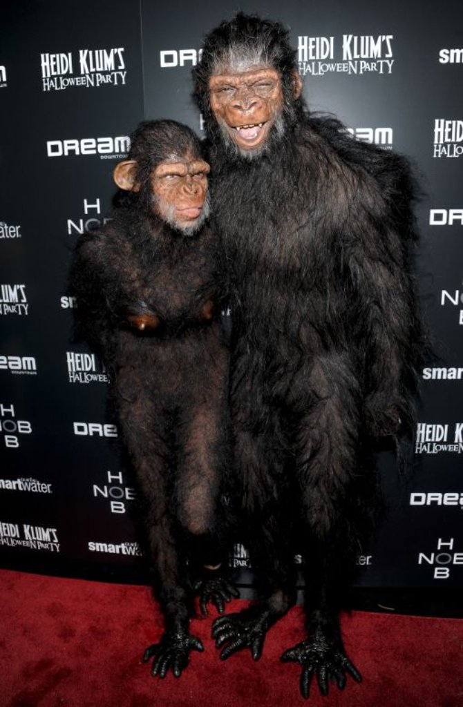 Wohl der letzte gemeinsame Auftritt des Paares in einem Kostüm: Halloween 2011 feierten Heidi und Seal als Primaten verkleidet.