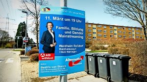 Zwei Tage vor der Wahl machte die stellvertretende AfD-Bundesvorsitzende Beatrix von Storch Wahlkampf im Roßdorf. Foto: Horst Rudel