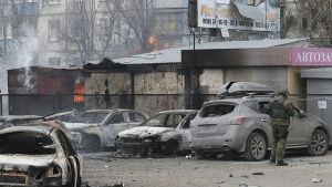 Die Angriffe auf Mariupol sorgen für große Trauer in der Ukraine. Foto: EPA