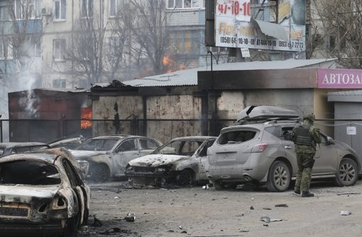Die Angriffe auf Mariupol sorgen für große Trauer in der Ukraine. Foto: EPA