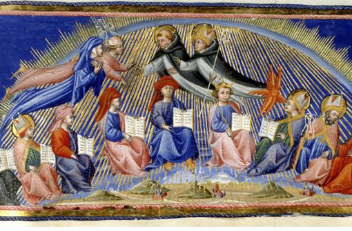 Promiauftrieb im Paradies: Miniatur von Priamo della Quercia zum Paradiso von  Dantes Commedia, um 1450, Ausschnitt. Foto: imago images/KHARBINE-/BOR